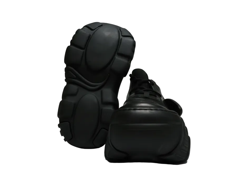 Element Platform Sneakers - Triple Black Nubuck & Suede