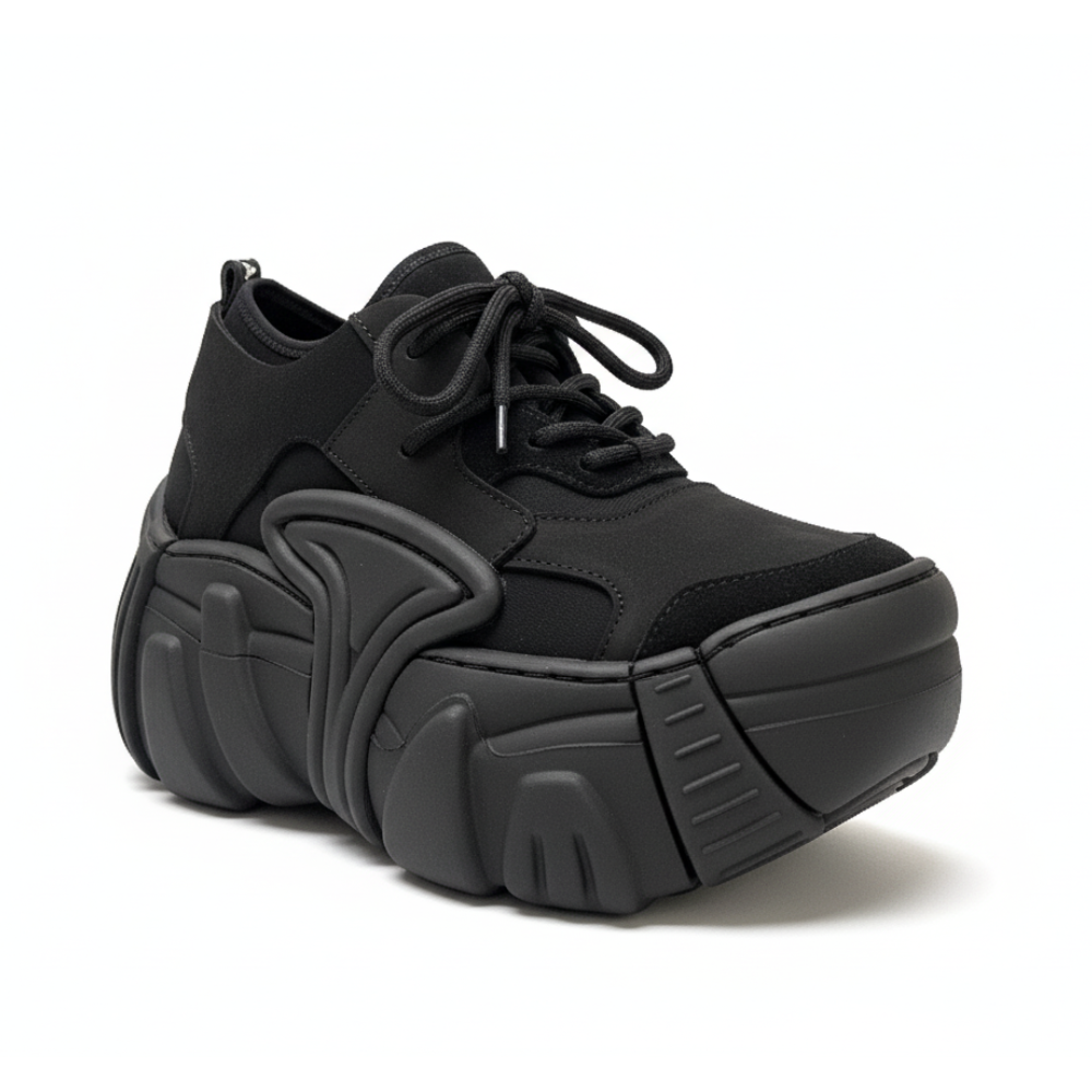 Element Platform Sneakers - Triple Black Nubuck & Suede